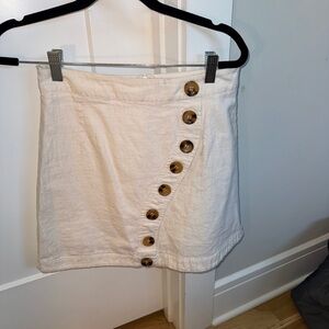 Selfie Leslie Cream A-Line Skirt with Button Detail